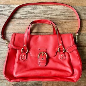 Coach Campbell Leather Eva Flap Satchel